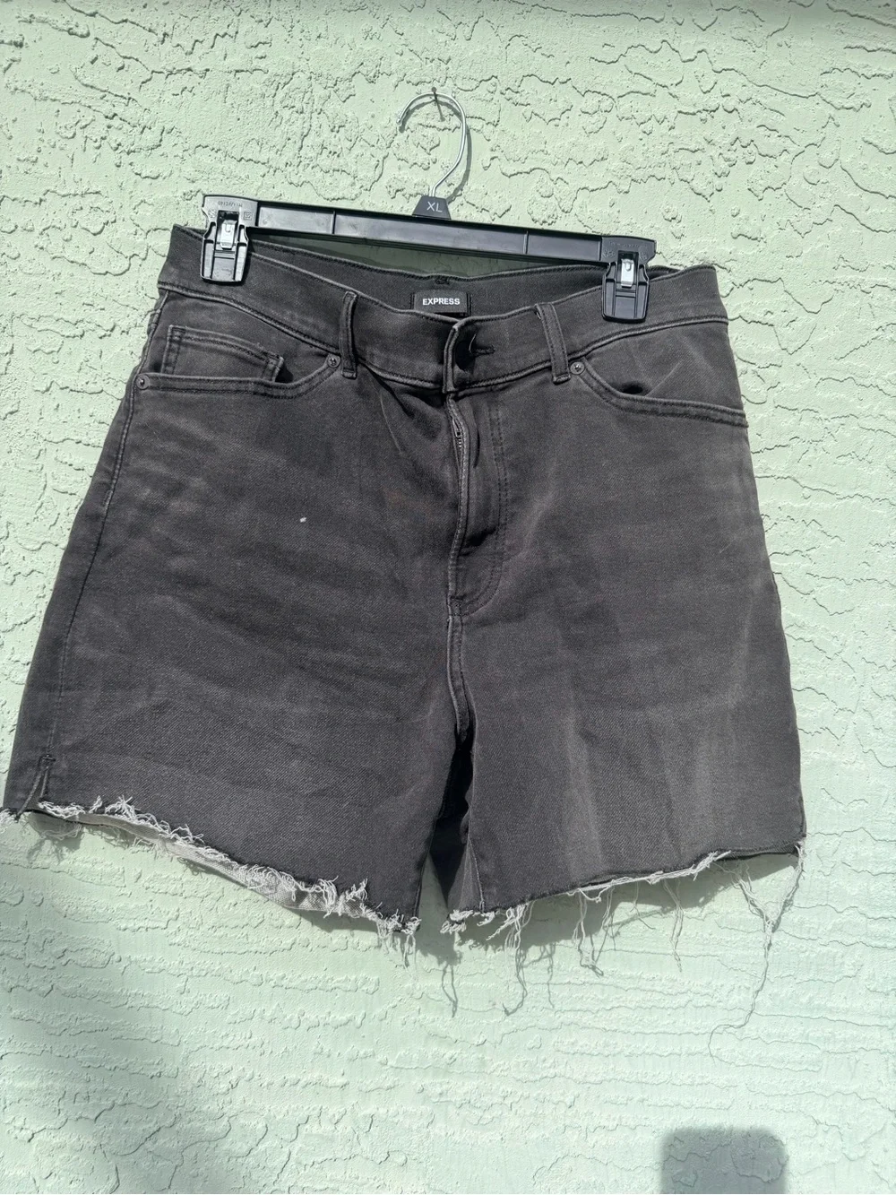 Express High-Rise Denim Shorts - Black